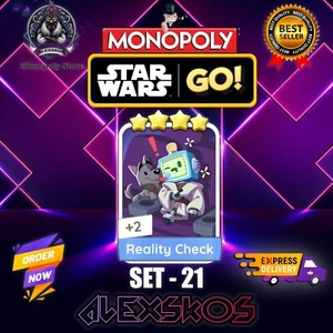 REALITY CHECK - ⭐️4 MONO_POLY_MO_-GO 4 STARS STICKERS CARDS ⚡️ FAST SEND ⚡️ - Picture 1 of 2