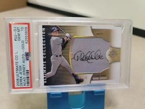 POP 1 PSA 10 DEREK JETER 2008 UD ULTIMATE /25 AUTO GOLD GAME USED ROAD JERSEY - Picture 1 of 6