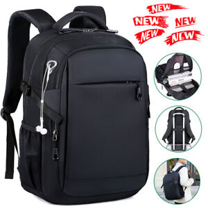 Men Extra Large Durable Travel Computer Backpack 16" Laptop Bag Black