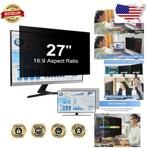 Microlouver 27 Inch Privacy Filter - Scratch Resistant for Widescreen Monitors - Picture 1 of 9