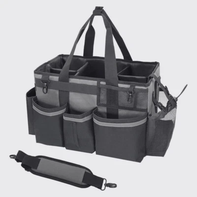 Cleaning Caddy Bag with spray bottle & Towls,Shoulder strap & waist belt.Black - Image 1 of 4