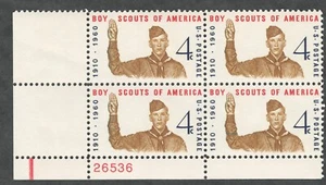 US. 1145. 4c. Boy Scout Giving Scout Sing, Boy Scout Jubilee. PB4. MNH. 1960 - Picture 1 of 2