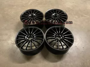 19" C63 AMG Multi Spoke Style Wheels Full Satin Black Mercedes C Class W204 - Picture 1 of 8