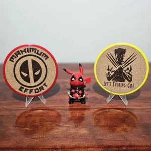 Deadpool & Wolverine Engraved Cork Coasters (Set of 2); 2 Variations Available - Picture 1 of 7