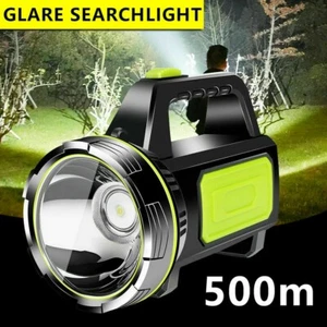 Handheld LED Taschenlampe Suchscheinwerfer Outdoor Camping Akku USB Suchlampe DE - Bild 1 von 18