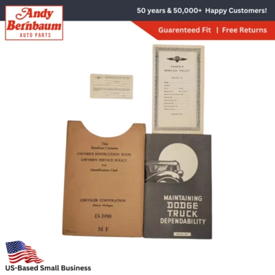 37 Dodge Camion Owner Istruzioni & Servizio Politica Manuale W/Identificazione - Immagine 1 di 4