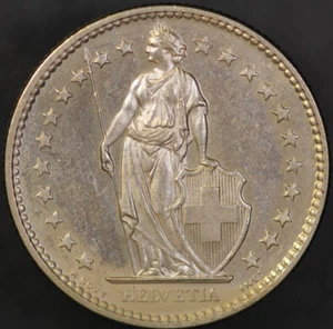 1973 SWITZERLAND 2 FRANCS -LOT AA 2872 - Picture 1 of 2