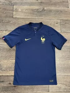 Camiseta Nike 2022-2023 Copa Mundial de Francia local pequeña DN0690-410 azul marino dorado FFF - Imagen 1 de 12