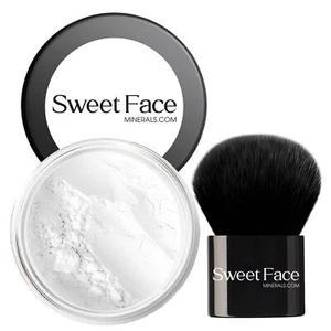 FINISHING POWDER with KABUKI BRUSH Mineral Makeup Setting Illuminating Bare Face - Picture 1 of 8