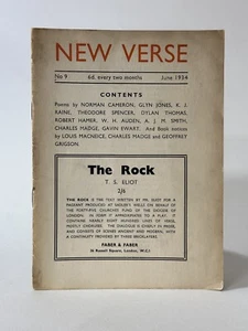 New Verse No. 9. June 1934. 1st Edition. Dylan Thomas, Auden, Louis MacNeice Etc - Picture 1 of 2