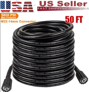 5800PSI Tubo flessibile per idropulitrice M22-14 mm tubo di prolunga per idropulitrice 50FT USA - Foto 1 di 15