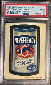 1973 Topps Wacky Packages Neveready Battery 3rd Series Tan PSA 9 MINT Card - Picture 1 of 1