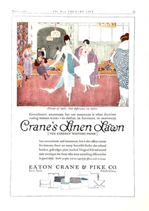 1918 Anzeige Eaton Crane & Pike Co NY Pittsfield MA Leinen Rasen korrektes Schreibpapier - Bild 1 von 1