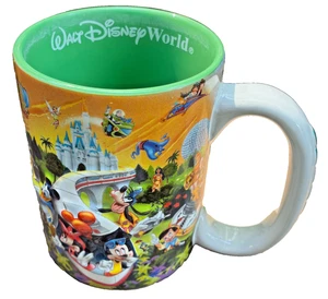 WALT DISNEY Four Parks GRANDPA 3-D Ceramic Embossed Mug 16 oz Green Interior - Picture 1 of 12