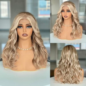 Highlight Ash Blonde Wig Human Hair 13x4 UHD Lace Front Human Hair Wigs For W... - Bild 1 von 9