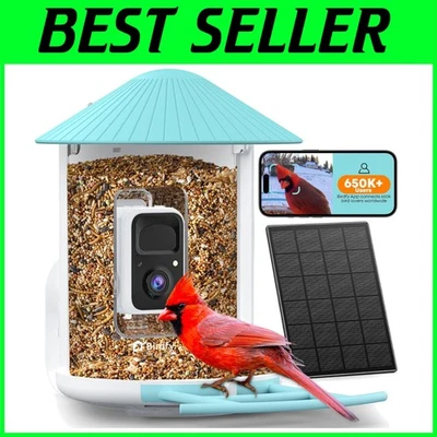 Alimentador inteligente para pájaros Birdfy con cámara IA - Alimentado por energía solar Foto 1 de 4
