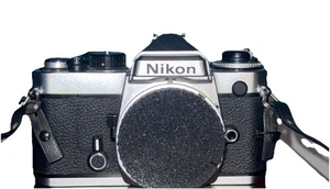 Nikon FE 35mm SLR Silver Camera Body Only Tested Meter Works Clean - Picture 1 of 6