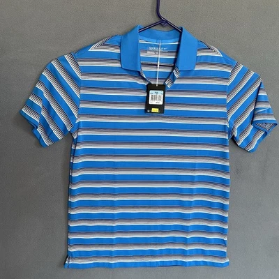 NUEVO CON ETIQUETAS Nike Tour Performance Dri-Fit Golf Polo Manga Corta Azul Rayas M Foto 1 de 4