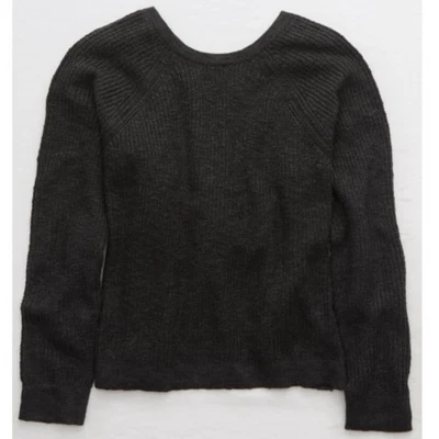 Aerie Charcoal Twist Back Sweater - XXL - Image 1 of 4