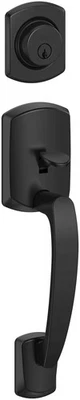Schlage F58-GRW Greenwich Single Cylinder Keyed Entry Handleset - Black - Image 1 of 4