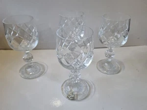 Czechoslovakian Bohemia Bristol pattern crystal Wine glasses Set Of 4 - Bild 1 von 10