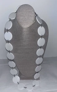 "Cinturón/Collar Disco Blanco Retro Mod Declaración 40"" Lote X" - Imagen 1 de 3