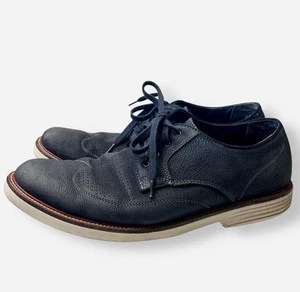 Johnston & Murphy Wingtip Oxford Dress Shoes Mens 10.5 Blue Nubuck Leather 10869 - Picture 1 of 12
