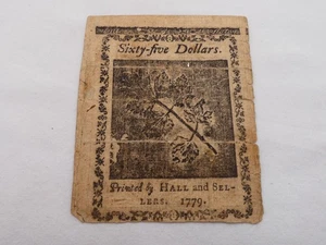 1779 U.S. $65.00 Banknote ZG-26 - Picture 1 of 6