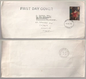 1967 4d Paintings FDC. Whittlebury, Towcaster Northhants - London redirected - Picture 1 of 3