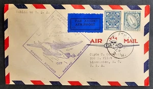 1939 Ireland Airmail Cover ties 2 stamps cd Dublin-Lincolnton - Picture 1 of 2