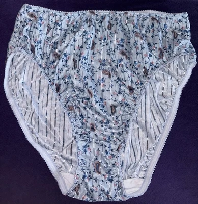 Bragas calzoncillos sedosos Warner's vintage raras pierna alta francesa M Y2K rayas desnudas Foto 1 de 4