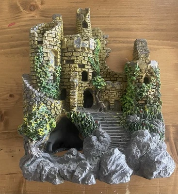 Аквариум заброшенный замок 9 дюймов высотой синяя лента товары для домашних животных 1998 - Изображение 1 из 4