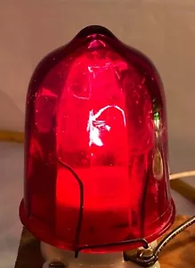 Große rote Glaskolbenabdeckung für frühe gekippte Glühbirnen, um 1905 - Bild 1 von 4