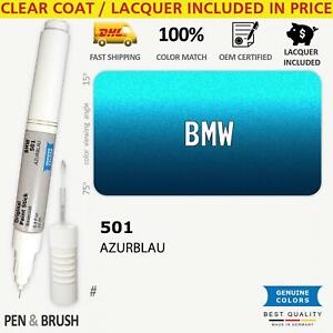 501 Touch Up Paint for BMW Blue # N26 158 619 AZURBLAU Pen Stick Scratch Chip Fi