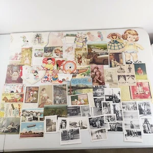 Vtg Antique 64 Pcs Postcards Army Service Men Photos Holliday Cards Ephemera - Picture 1 of 11