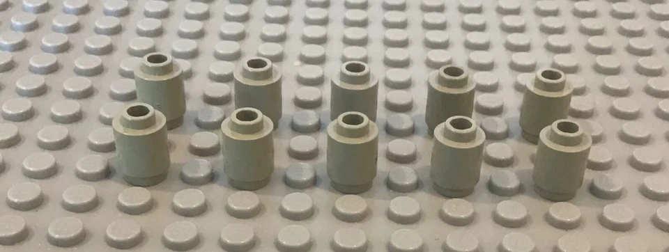 Lego 1x1 Classic Light Gray Round Brick with Open Stud - Lot of 10 - Image 1 of 1