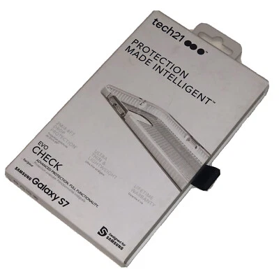 TECH21 CASE FOR SAMSUNG GALAXY S7 EVO CHECK FLEX SHOCK THIN CLEAR WHITE T21-5219 - Image 1 of 4