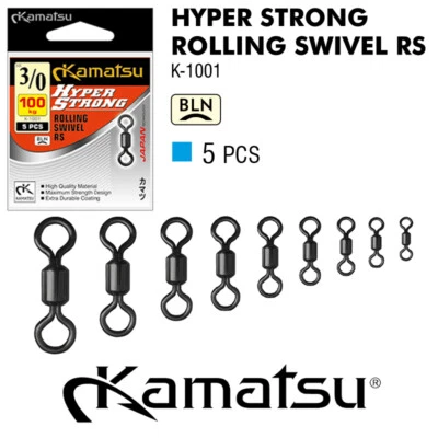 KAMATSU K-1001 HYPER STRONG ROLLING SWIVEL RS, POWER ROLLING WIRBEL BLACK NICKEL