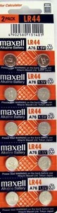 LR44 Maxell (10 piece) LR44 MAXELL A76 L1154 AG13 357 New Alkaline Battery