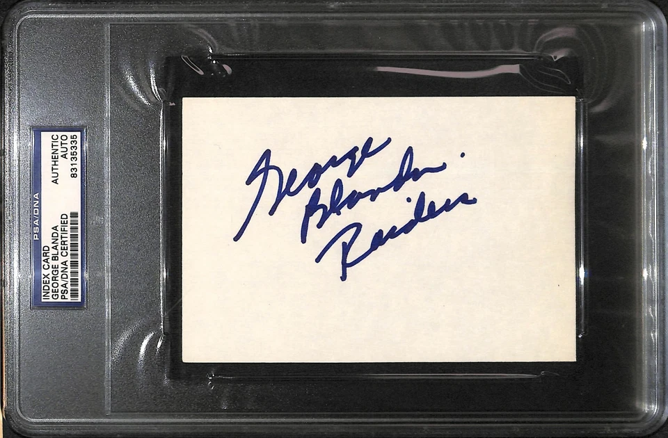 George Blanda Signed 4x6 Index Card PSA/DNA COA Raiders Football HOF Autograph - Image 1 of 4