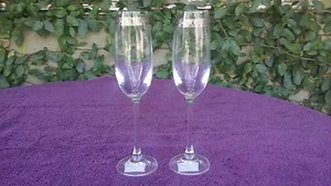 Flauta Miller Rogaska cristal a cuadros vino champán caña y cartón 9,25" - Imagen 1 de 3