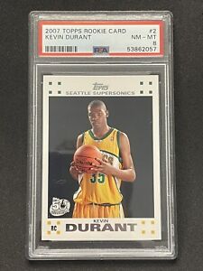Kevin Durant - 2007 TOPPS Rookie Card #2 PSA 8 NM-MT Seattle SuperSonics