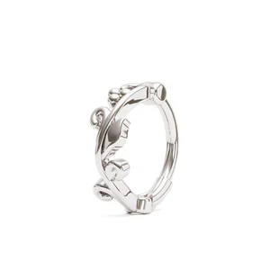 Anello clicker naso foglia oro bianco massiccio 14K, gioielli narice, cerchio naso boho - Foto 1 di 6