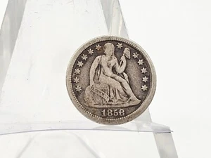 1858 Seated Liberty Dime **FULL LIBERTY** - Picture 1 of 4