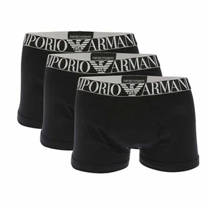Herren Unterwäsche Emporio Armani 3er Pack Eagle Logo Boxershorts in Schwarz - Bild 1 von 1