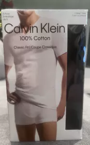 Calvin Klein Men's Cotton Classics 5-Pack Undershirts Size Large Black - Picture 1 of 3