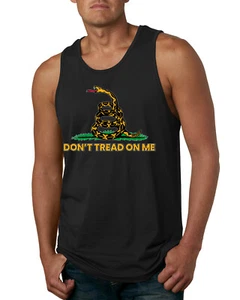 Dont Tread On Me Snake and Grass Yellow Green Men Tank Top - Picture 1 of 9