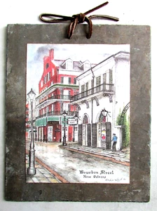 Plaque Ardoise de toiture décorative Bourbon Street New Orleans by Archie Boyd - Picture 1 of 12