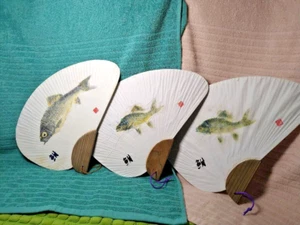 Gyotaku Crucian Carpa Técnica para Colorear Peces Impresión Tinta Obra de Arte Uchiwa Juego de Abanico - Imagen 1 de 7
