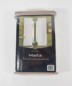 Cambria Malta Rod Pocket Curtain Panel w/ Hidden Back Tabs White 50" X 120" - Picture 1 of 1